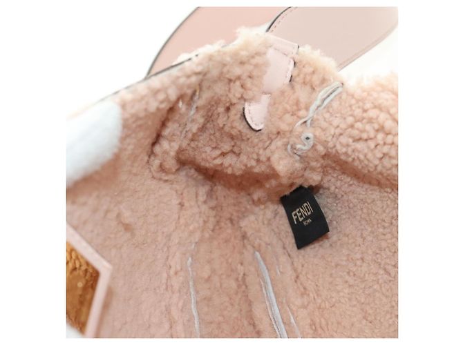 Borsa a tracolla FENDI Mamma Baguette Mouton Beige Gold Auth 187191SAV D'oro - vista 23