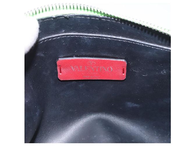 Borsa a tracolla VALENTINO in pelle verde argento Auth bs35697 - vista 11
