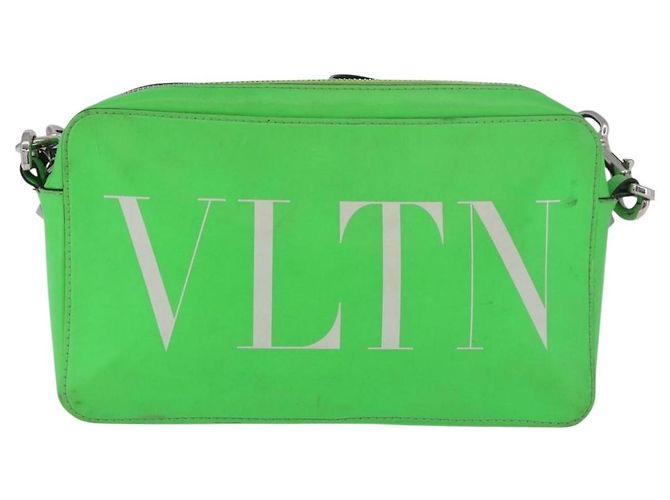 Borsa a tracolla VALENTINO in pelle verde argento Auth bs35697 - vista 13