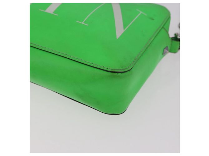 Borsa a tracolla VALENTINO in pelle verde argento Auth bs35697 - vista 14