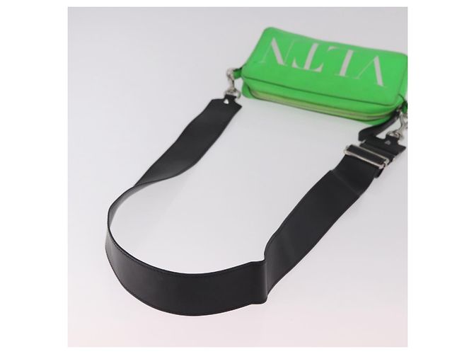 Borsa a tracolla VALENTINO in pelle verde argento Auth bs35697 - vista 7