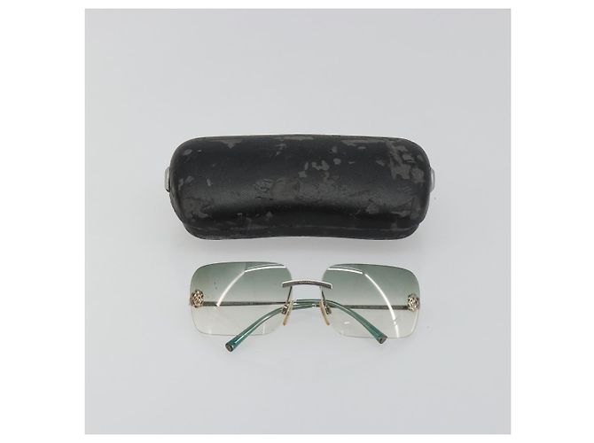 Gafas de sol CHANEL Camelia metal Verde CC Auth 188892 - vista 14