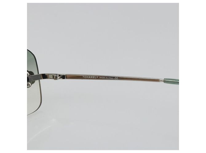 Gafas de sol CHANEL Camelia metal Verde CC Auth 188892 - vista 9