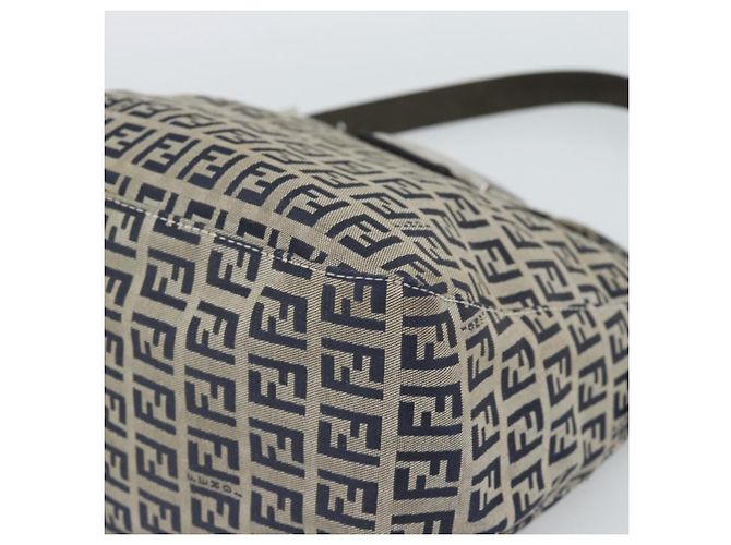 Borsa a tracolla FENDI Mamma Baguette Zucchino Canvas Navy Silver Auth 187922V Argento Blu navy - vista 10