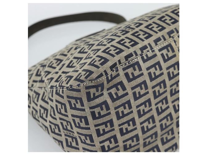 Borsa a tracolla FENDI Mamma Baguette Zucchino Canvas Navy Silver Auth 187922V Argento Blu navy - vista 11