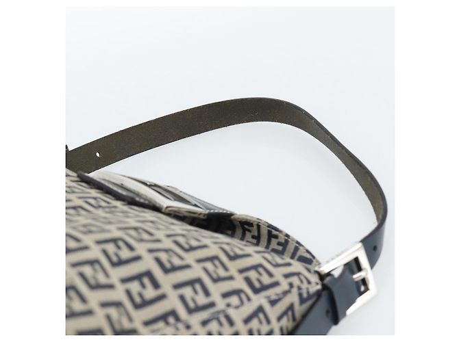 Borsa a tracolla FENDI Mamma Baguette Zucchino Canvas Navy Silver Auth 187922V Argento Blu navy - vista 8