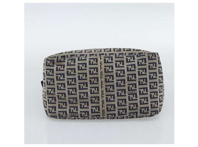 Borsa a tracolla FENDI Mamma Baguette Zucchino Canvas Navy Silver Auth 187922V Argento Blu navy - vista 9
