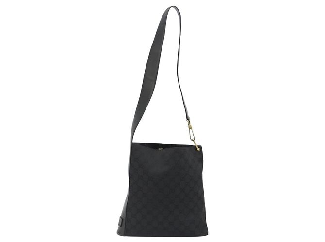 Borsa a Spalla GG Canvas Gucci Nera Oro 91761 Auth 187145A Nero D'oro - vista 3