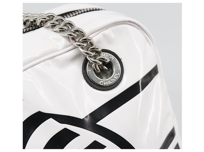 CHANEL La Pausa Chain Bag Patent leather White Silver CC Auth BA13516SAM Argento Bianco - vista 15
