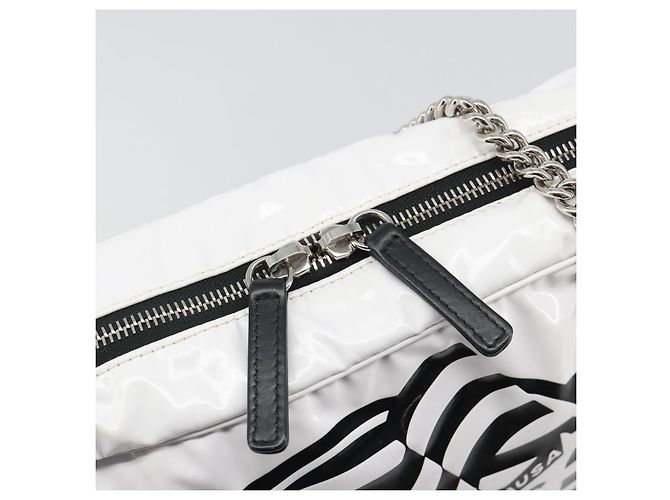 CHANEL La Pausa Chain Bag Patent leather White Silver CC Auth BA13516SAM Argento Bianco - vista 16