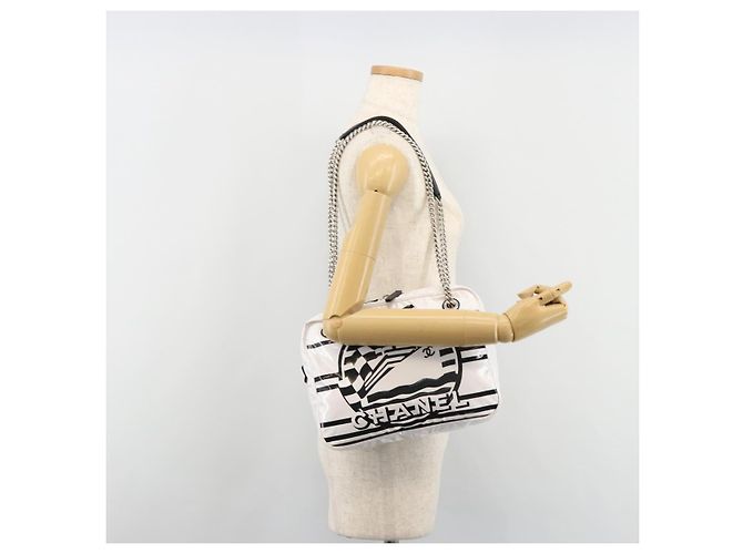 CHANEL La Pausa Chain Bag Patent leather White Silver CC Auth BA13516SAM Argento Bianco - vista 25