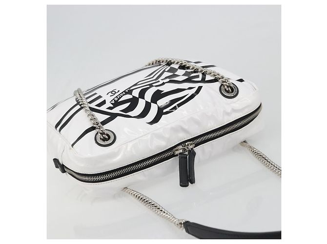 CHANEL La Pausa Chain Bag Patent leather White Silver CC Auth BA13516SAM Argento Bianco - vista 6