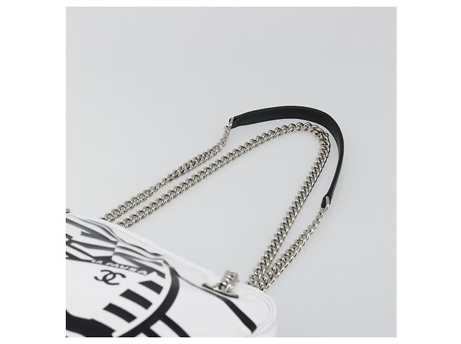 CHANEL La Pausa Chain Bag Patent leather White Silver CC Auth BA13516SAM Argento Bianco - vista 8