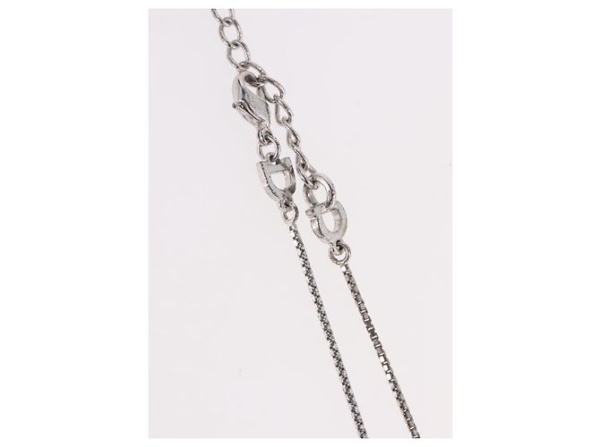 Christian Dior Halskette Metall Silber Authentisch BA13641 - Ansicht 7