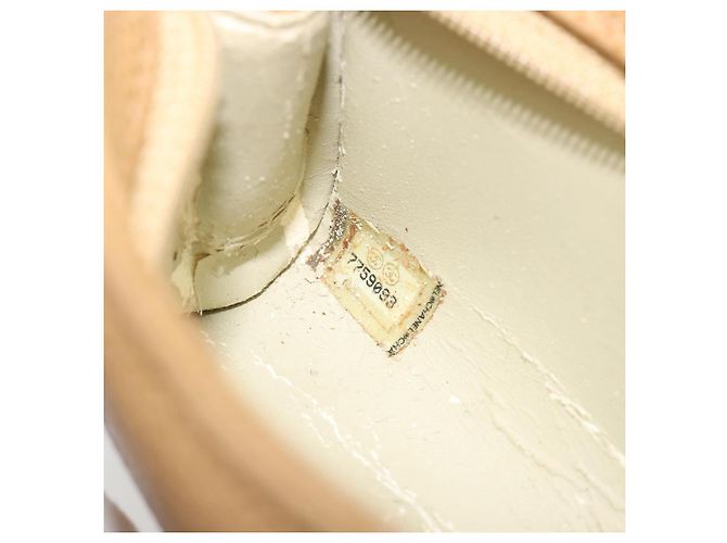 Pochette CHANEL Caviar Skin Beige Gold CC Auth 187168 D'oro - vista 17