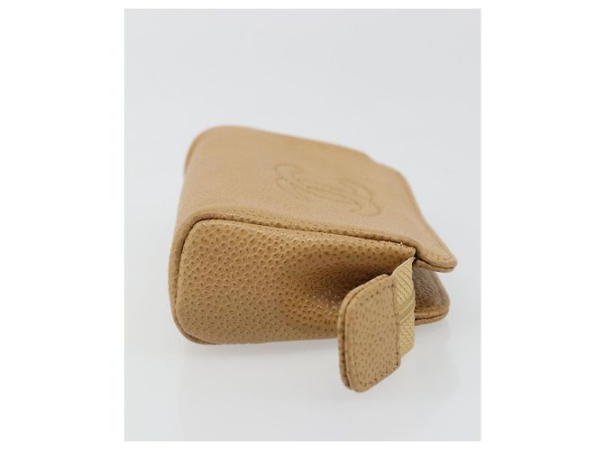 Pochette CHANEL Caviar Skin Beige Gold CC Auth 187168 D'oro - vista 4