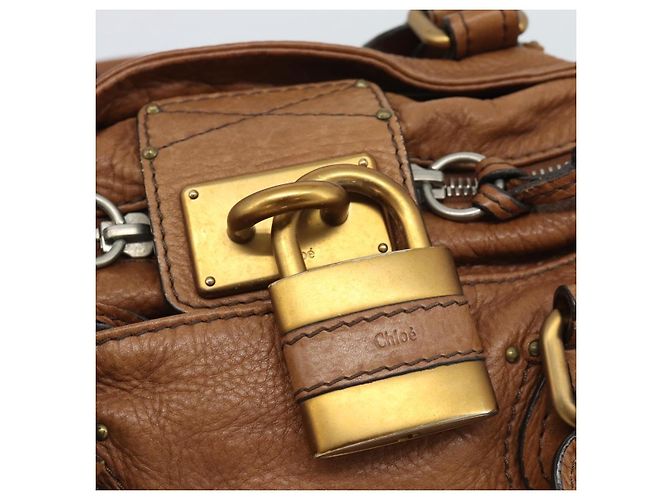 Chloé Borsa Chloe Paddington in Pelle Marrone Oro Argento Auth am11945V D'oro - vista 14