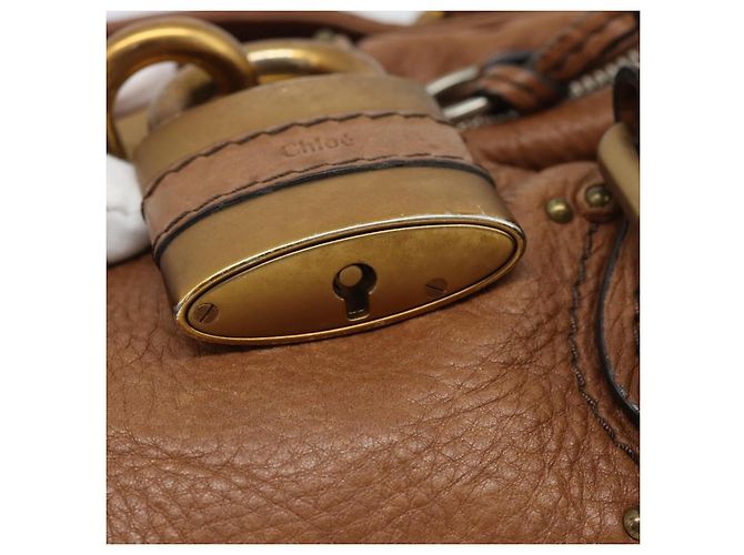 Chloé Borsa Chloe Paddington in Pelle Marrone Oro Argento Auth am11945V D'oro - vista 15