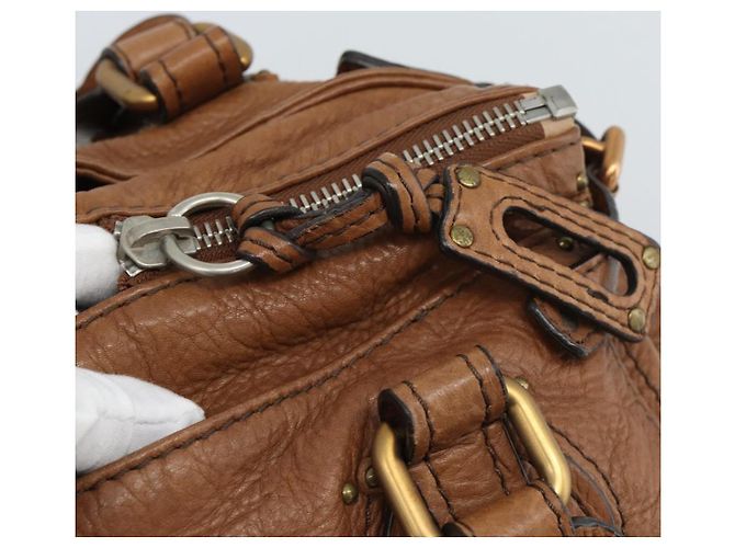 Chloé Borsa Chloe Paddington in Pelle Marrone Oro Argento Auth am11945V D'oro - vista 16