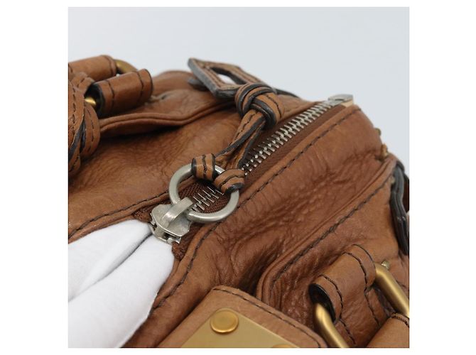 Chloé Borsa Chloe Paddington in Pelle Marrone Oro Argento Auth am11945V D'oro - vista 17