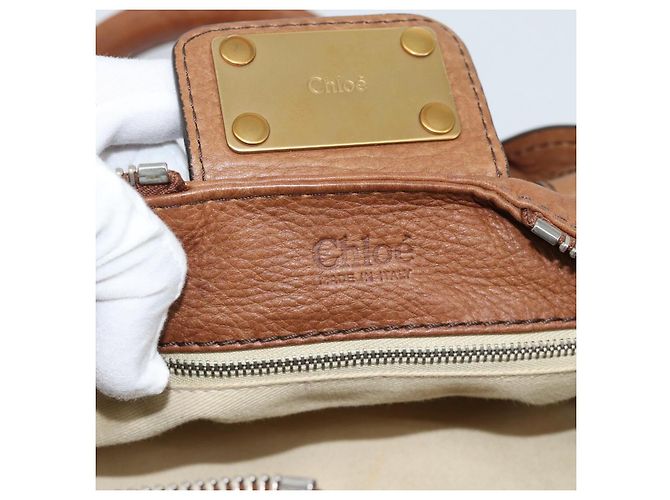 Chloé Borsa Chloe Paddington in Pelle Marrone Oro Argento Auth am11945V D'oro - vista 19