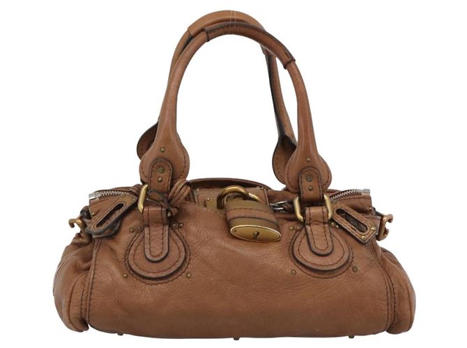 Chloé Borsa Chloe Paddington in Pelle Marrone Oro Argento Auth am11945V D'oro - vista 2