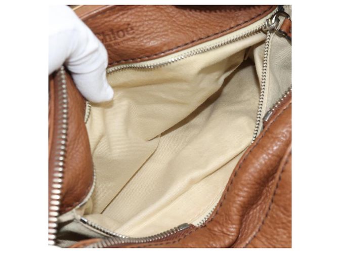 Chloé Borsa Chloe Paddington in Pelle Marrone Oro Argento Auth am11945V D'oro - vista 24