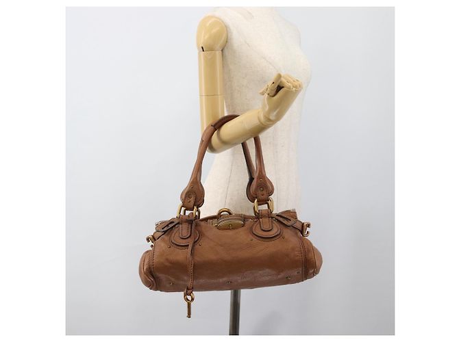Chloé Borsa Chloe Paddington in Pelle Marrone Oro Argento Auth am11945V D'oro - vista 28