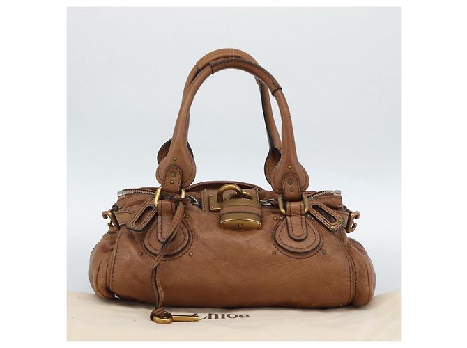 Chloé Borsa Chloe Paddington in Pelle Marrone Oro Argento Auth am11945V D'oro - vista 29