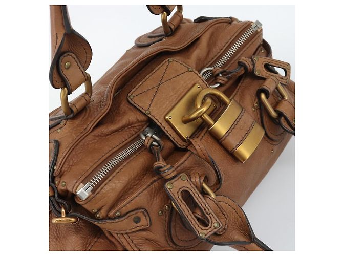 Chloé Borsa Chloe Paddington in Pelle Marrone Oro Argento Auth am11945V D'oro - vista 6
