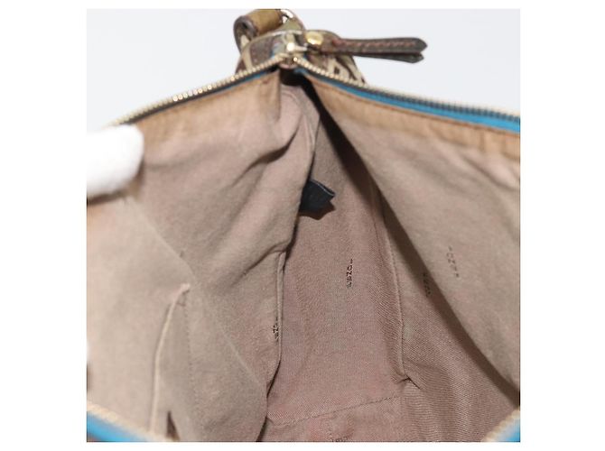 Borsa a Spalla FENDI Zucchino Canvas Beige Oro 8BR531 Auth 186711V D'oro - vista 18