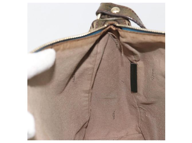Borsa a Spalla FENDI Zucchino Canvas Beige Oro 8BR531 Auth 186711V D'oro - vista 19