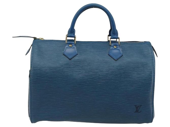 LOUIS VUITTON Borsa Epi Speedy 30 Toledo Blue M43005 LV Auth fm5357 - vista 2