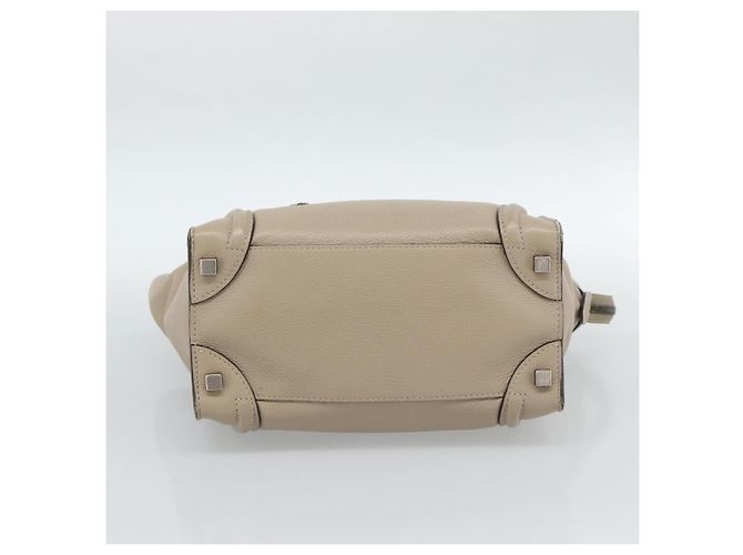 Céline CELINE Luggage Micro Shopper Handtasche Leder Beige Auth 187981V - Ansicht 9