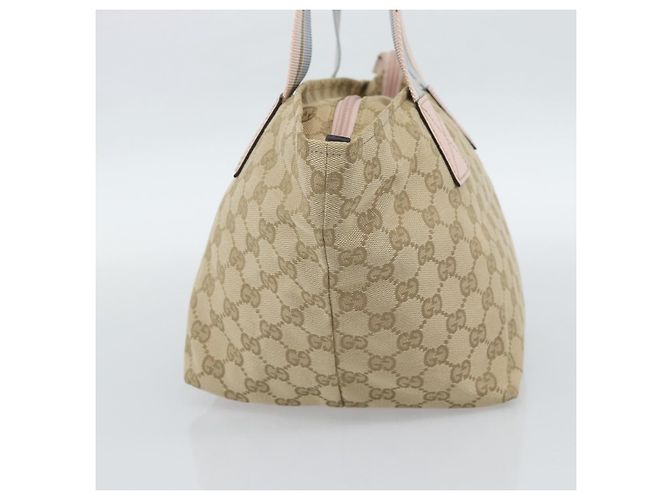 Borsa GUCCI GG Canvas Beige Oro 131228 Auth 186594 D'oro - vista 5