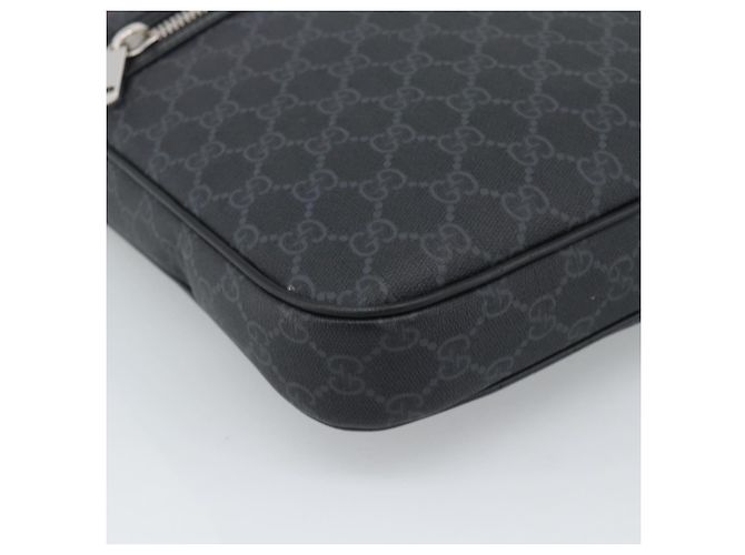 Borsa a tracolla GUCCI GG Supreme Sherry Line PVC Nero Argento 792081 Auth 188961 - vista 11