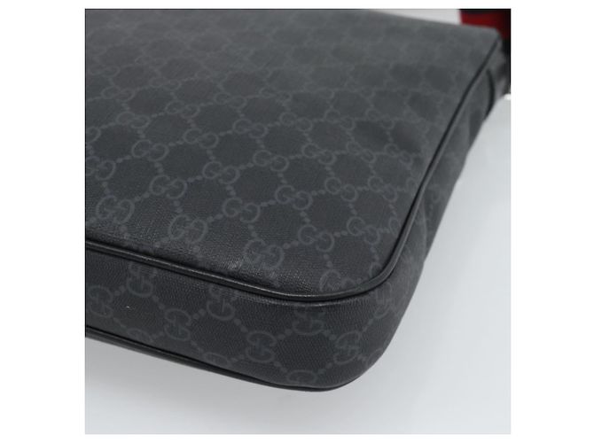 Borsa a tracolla GUCCI GG Supreme Sherry Line PVC Nero Argento 792081 Auth 188961 - vista 12