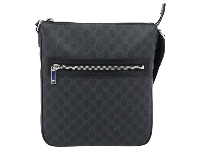 Borsa a tracolla GUCCI GG Supreme Sherry Line PVC Nero Argento 792081 Auth 188961 - vista 2
