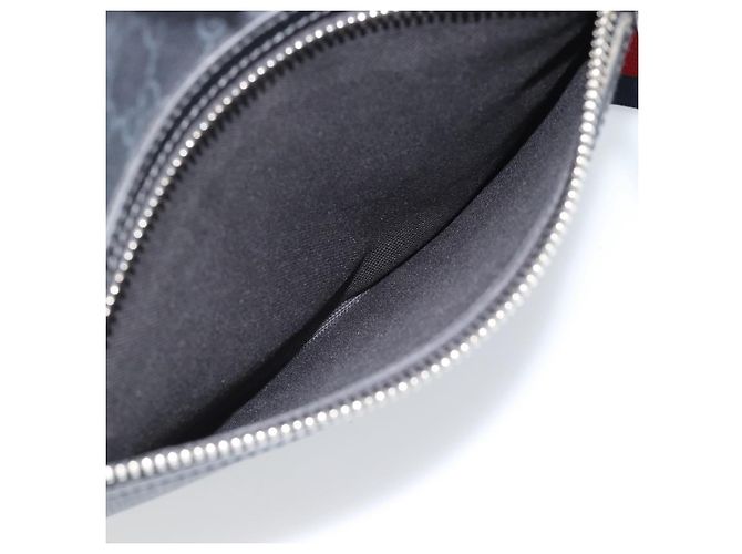 Borsa a tracolla GUCCI GG Supreme Sherry Line PVC Nero Argento 792081 Auth 188961 - vista 21