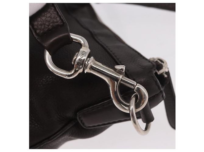 Borsa a Spalla GUCCI in Pelle Marrone Argento 233329 Auth ka4905 - vista 14