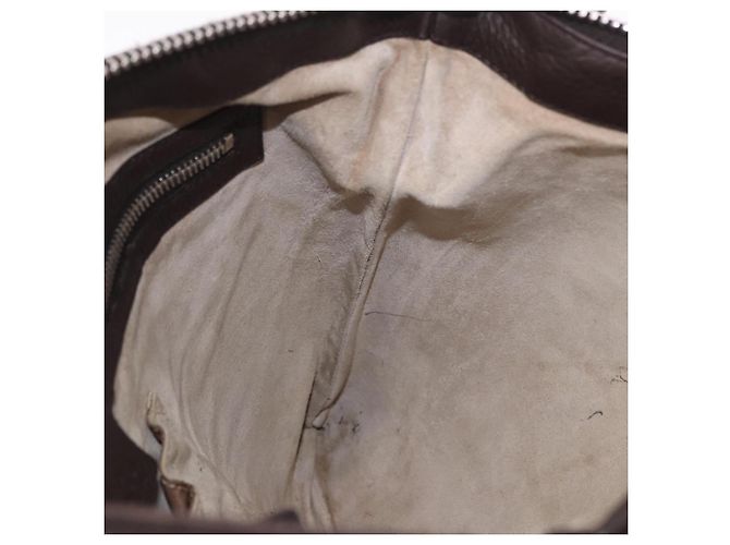 Borsa a Spalla GUCCI in Pelle Marrone Argento 233329 Auth ka4905 - vista 19