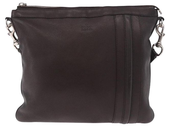 Borsa a Spalla GUCCI in Pelle Marrone Argento 233329 Auth ka4905 - vista 2