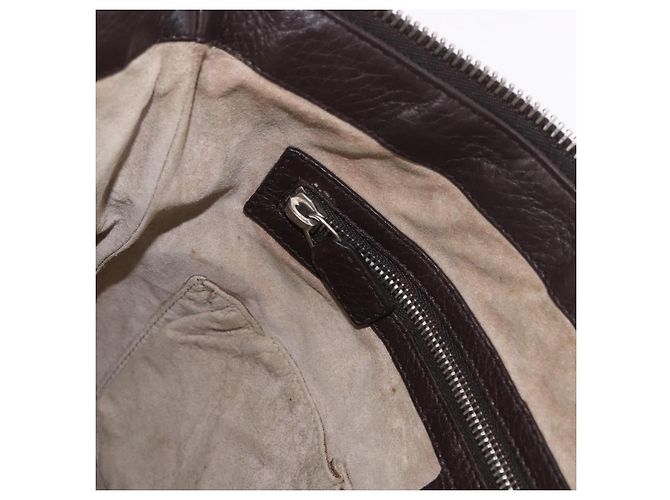 Borsa a Spalla GUCCI in Pelle Marrone Argento 233329 Auth ka4905 - vista 21