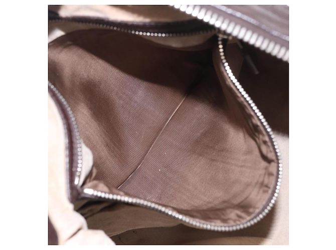Borsa a Spalla GUCCI in Pelle Marrone Argento 233329 Auth ka4905 - vista 22
