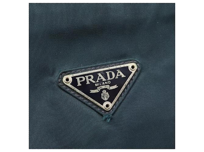 Borsa PRADA Nylon Verde Argento Auth 188780 - vista 14