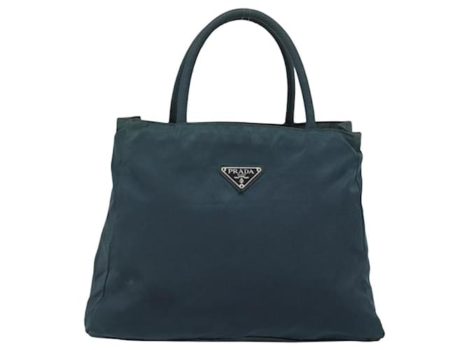 Borsa PRADA Nylon Verde Argento Auth 188780 - vista 2