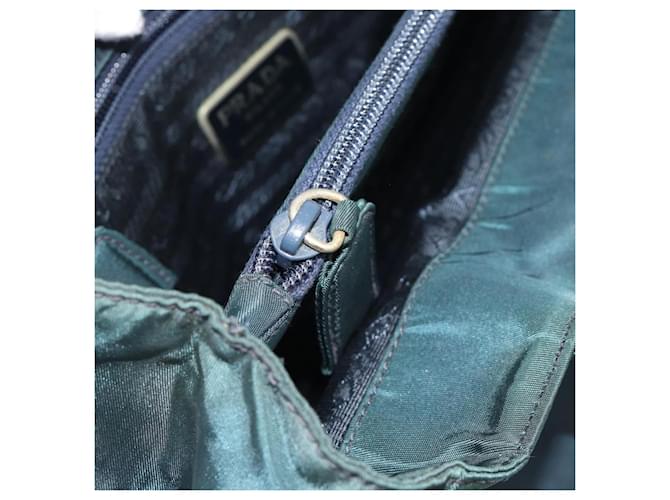 Borsa PRADA Nylon Verde Argento Auth 188780 - vista 21