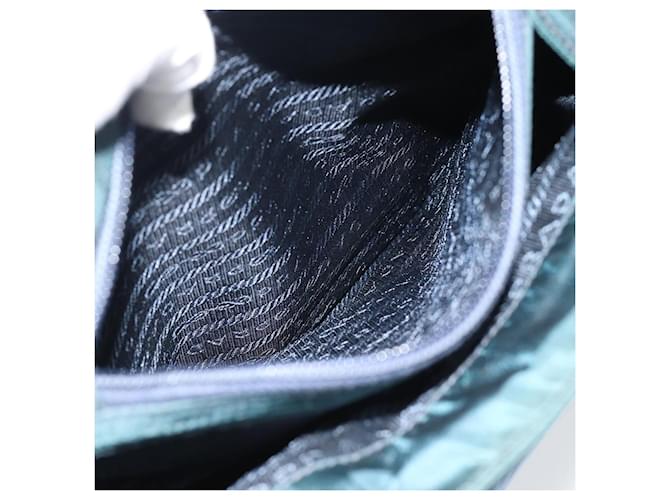 Borsa PRADA Nylon Verde Argento Auth 188780 - vista 22