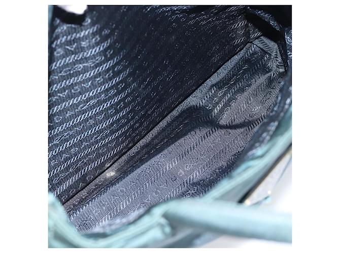 Borsa PRADA Nylon Verde Argento Auth 188780 - vista 23