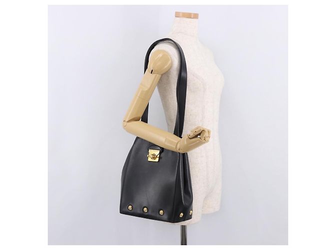 Borsa a tracolla Salvatore Ferragamo in pelle nera e oro Auth ka4956 Nero D'oro - vista 22